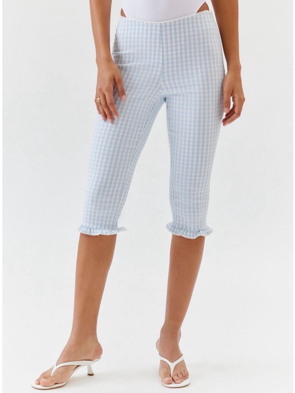 Gingham capri pants